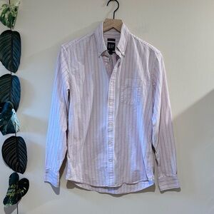 GAP Pink Striped Long Sleeve Button Down Shirt Size Extra Small-‎ Cotton Spandex